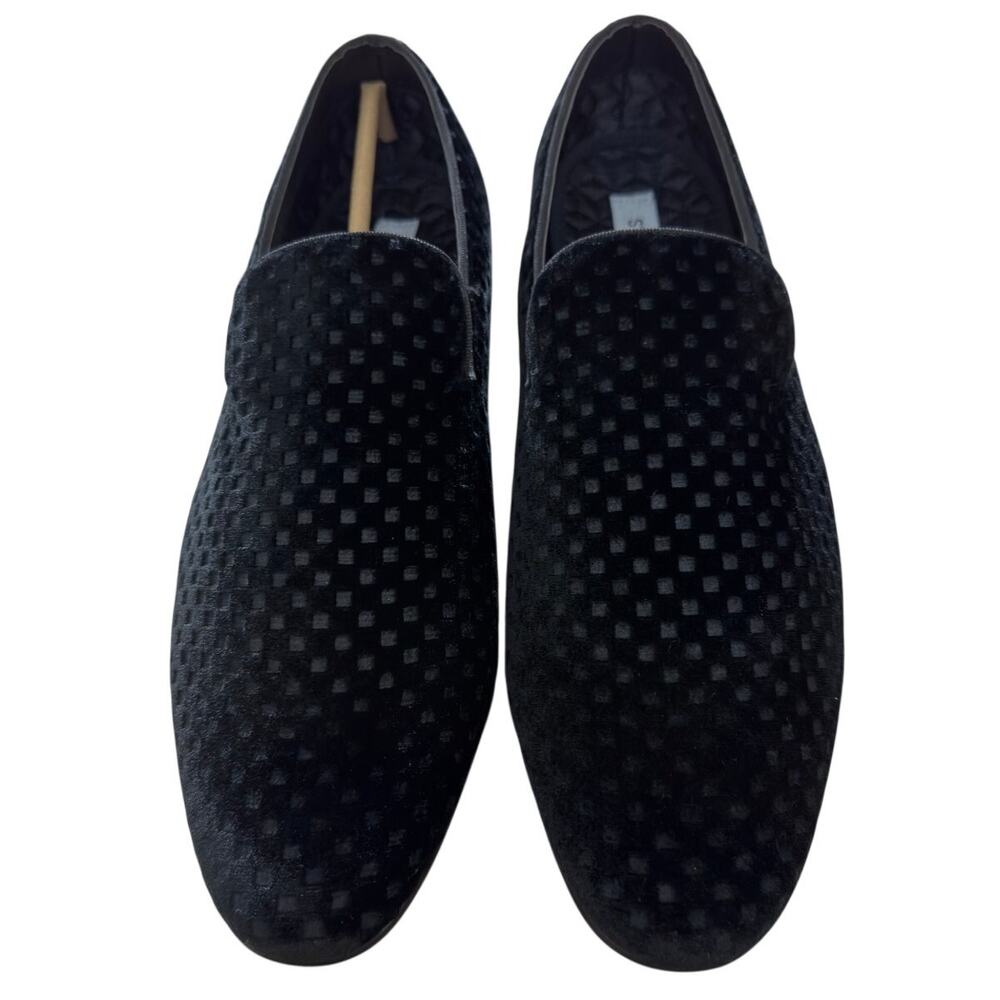 NEW Steve Madden Men's Lifted Smoking Loafer Black Velvet Size 11